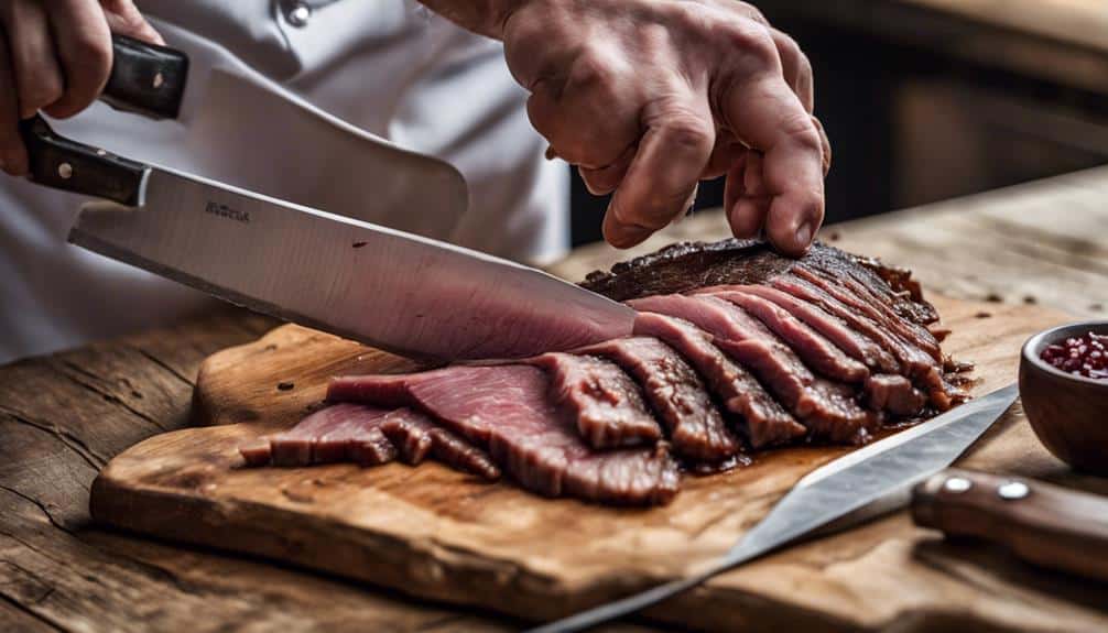 preparing slow cooked brisket dish